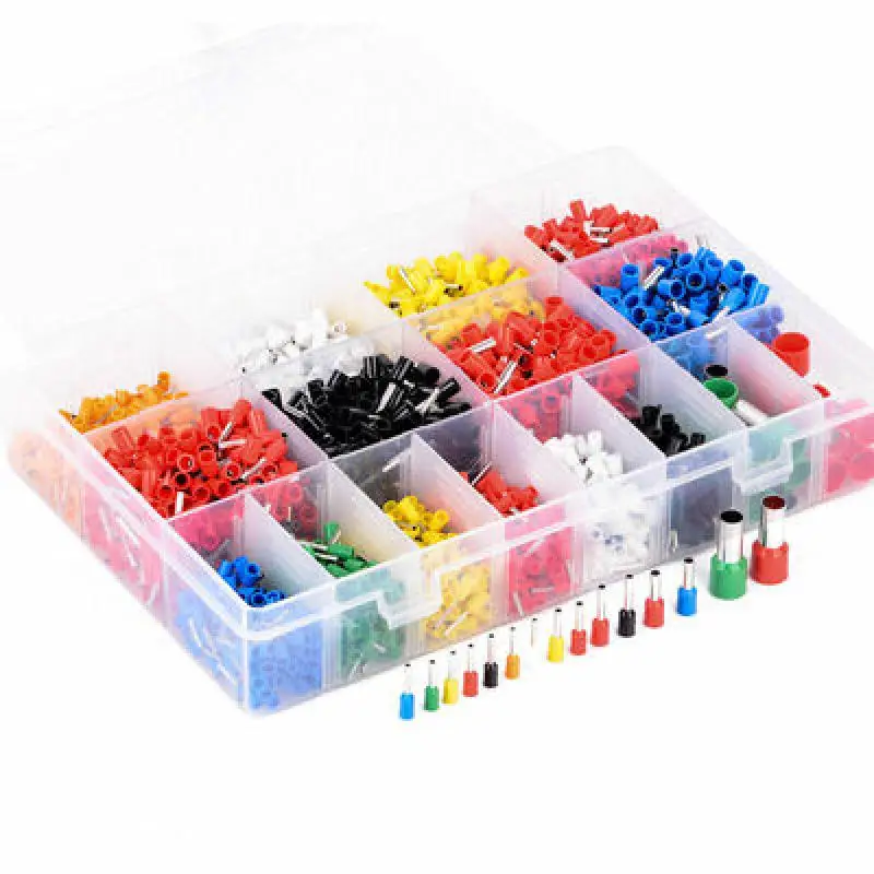 Tubular Terminal Various Styles Box-packed Electrical Tube Ferrule Terminal Insulated Wire Connector Crimping Terminals Kit Set