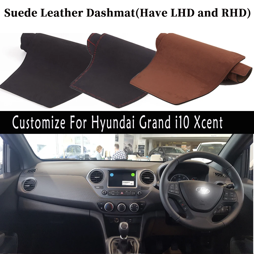 

Accessories Car-styling Suede Leather Dashmat Dashboard Cover Dash Mats For Hyundai Grand i10 Xcent IA BA 2013 2015 2016 2017