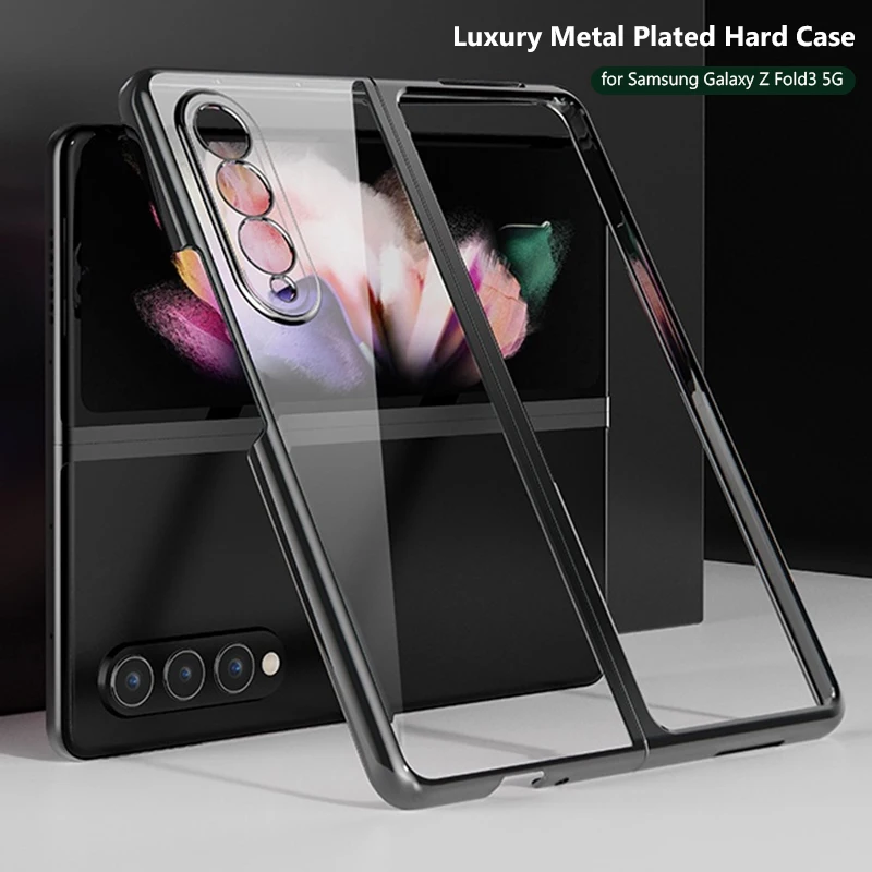 

Transparent Plating Hard Case For Samsung Galaxy Z Fold3 Camera Lens Protective Cover For Galaxy Z Fold 3 Flip3