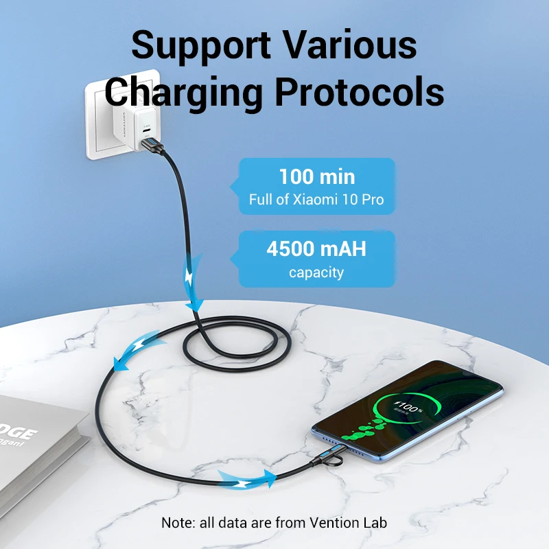 Vention 2 in 1 USB Type C Cable for Xiaomi Mi 9 3A Fast Charging USB Cable for Samsung Galaxy S10 S9 Plus Huawei Micro USB Cable