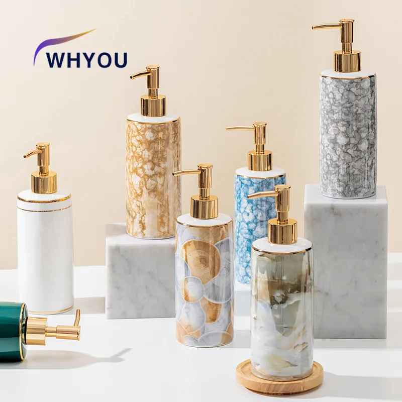 

WHYOU-дозаторы жидкого мыла, бутылка для лосьона, эмульсия, латексные бутылки для желаний для рук, легкий роскошный набор аксессуаров для ванной комнаты