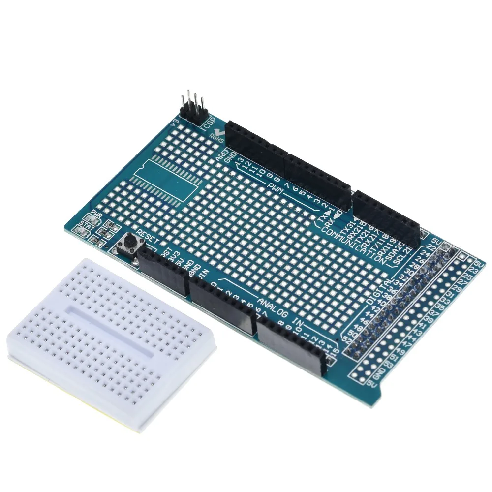TZT MEGA 2560 R3 Proto Prototype Shield V3.0 Erweiterungsplatine + Mini-Steckbrett mit 170 Verbindungspunkten für Arduino DIY – Detail 5