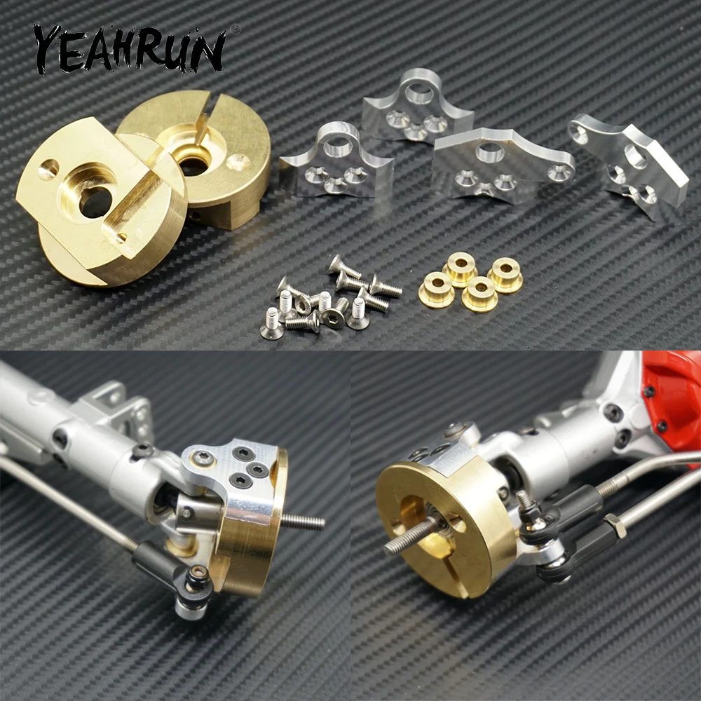 YEAHRUN 2Pcs 110g/pc Brass Portal Axle Housing Cover Balance Weights for Axial Wraith 90018 90048 RR10 1/10 RC Crawler Car Parts