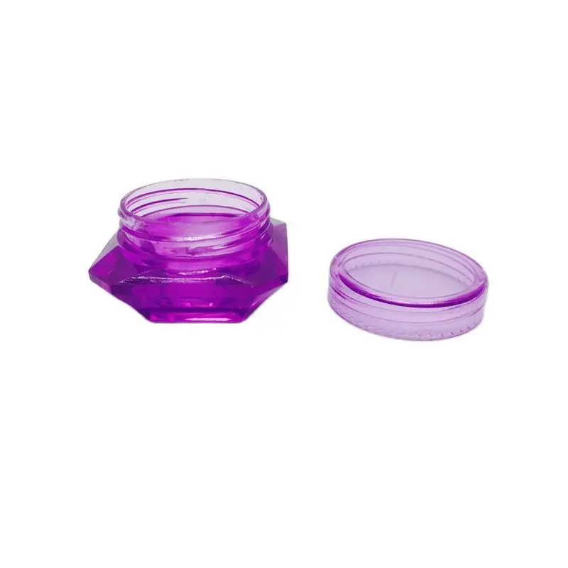 50pcs/lot 5g/5ml high quality diamond shape cream jar clear, colorful eye cosmetic jars, plastic PS cosmetic container