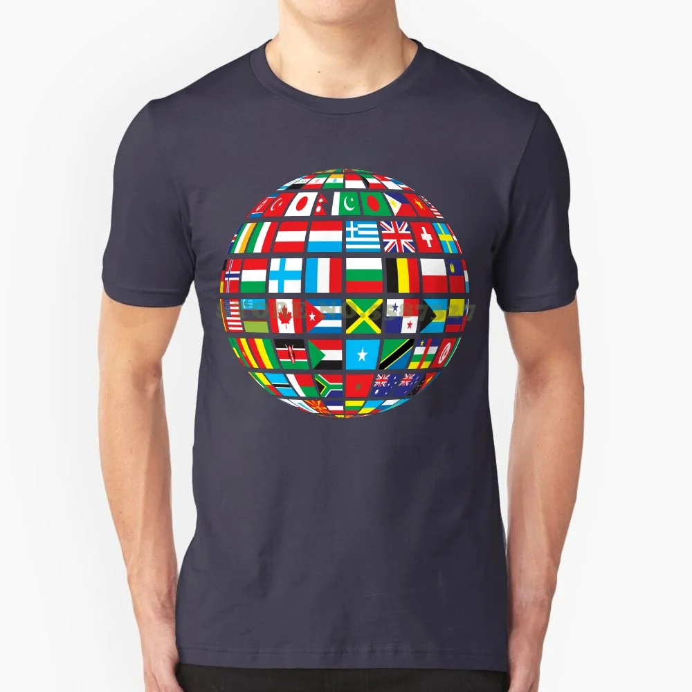 O-Neck Sunlight Men T Shirt World Flag T Shirt Countries Geography Teacher Travel Tee