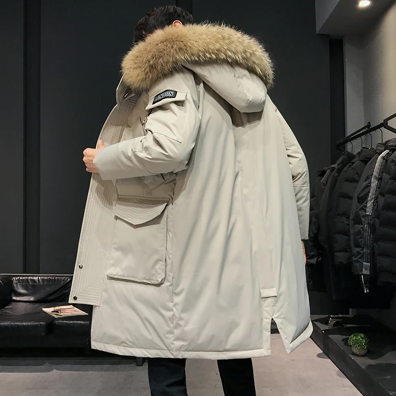 CHAIFENKO-Chaqueta de plumón cálida para hombre, abrigo informal de negocios largo y grueso con capucha, Parkas sólidas de moda para invierno, 2020