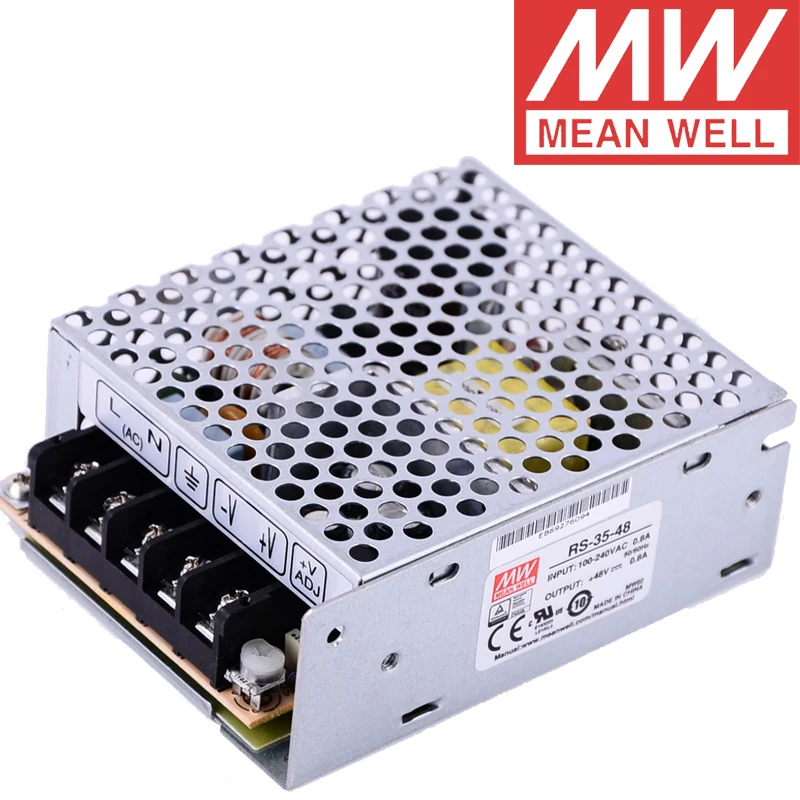 

RS-35-48 Mean Well 38.4W/0.8A/48V DC Single Output Switching Power Supply meanwell online store