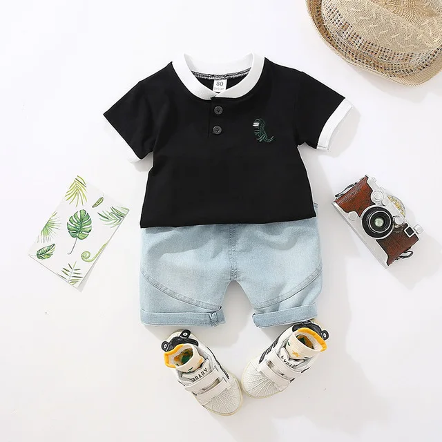 

Summer Baby Boy Clothes Set 100% Cotton Dinosaur T-shirts + Shorts Infant Girls Sports Suit Toddler Boys Clothing Set