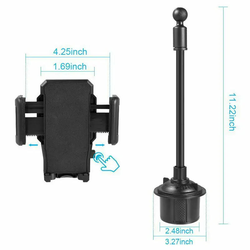 Universal Car Mount Adjustable Gooseneck Cup Holder Cradle For Cell Phone Iphone