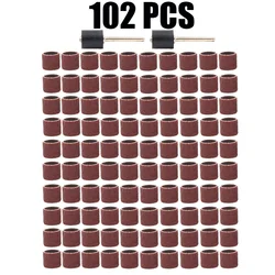 Set di tamburi abrasivi da 102 pezzi per Dremel con mandrini abrasivi nastri abrasivi per utensili rotanti Dremel utensili abrasivi