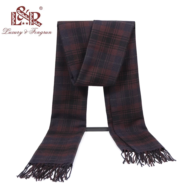 Cashmere Man Scarf Winter Warm Foulard Plaid Scarves Fashion Casual Scarfs Wool Bufandas Hombre Male Thickness Shawl Sjaal