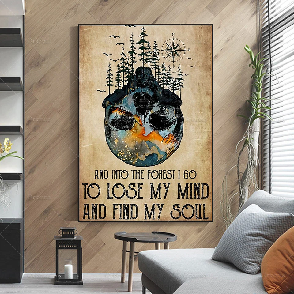 Into The Forest I Go To Lose My Mind And Find My Soul Poster, Forest Explorers Lover, Wall Art Oil Painting Decorate Prints