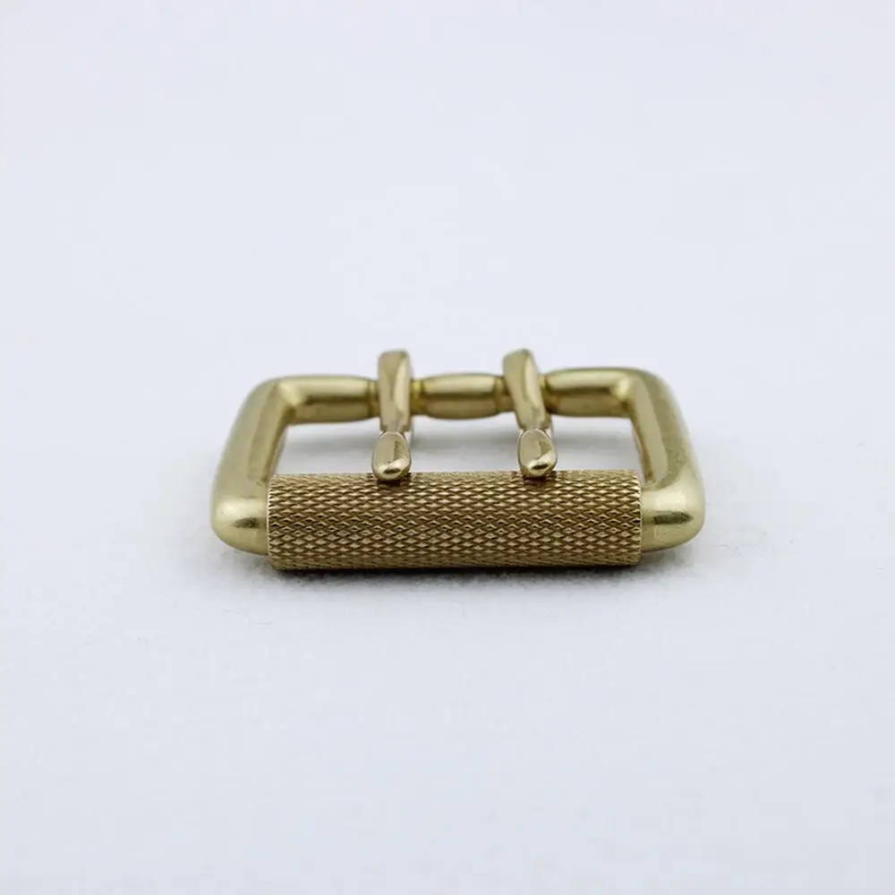 DIY Leather Craft Hardware 38MM Double Pins Buckle For Men BOR Finish Brass Belt Roller Buckle Belt Buckle Accessories