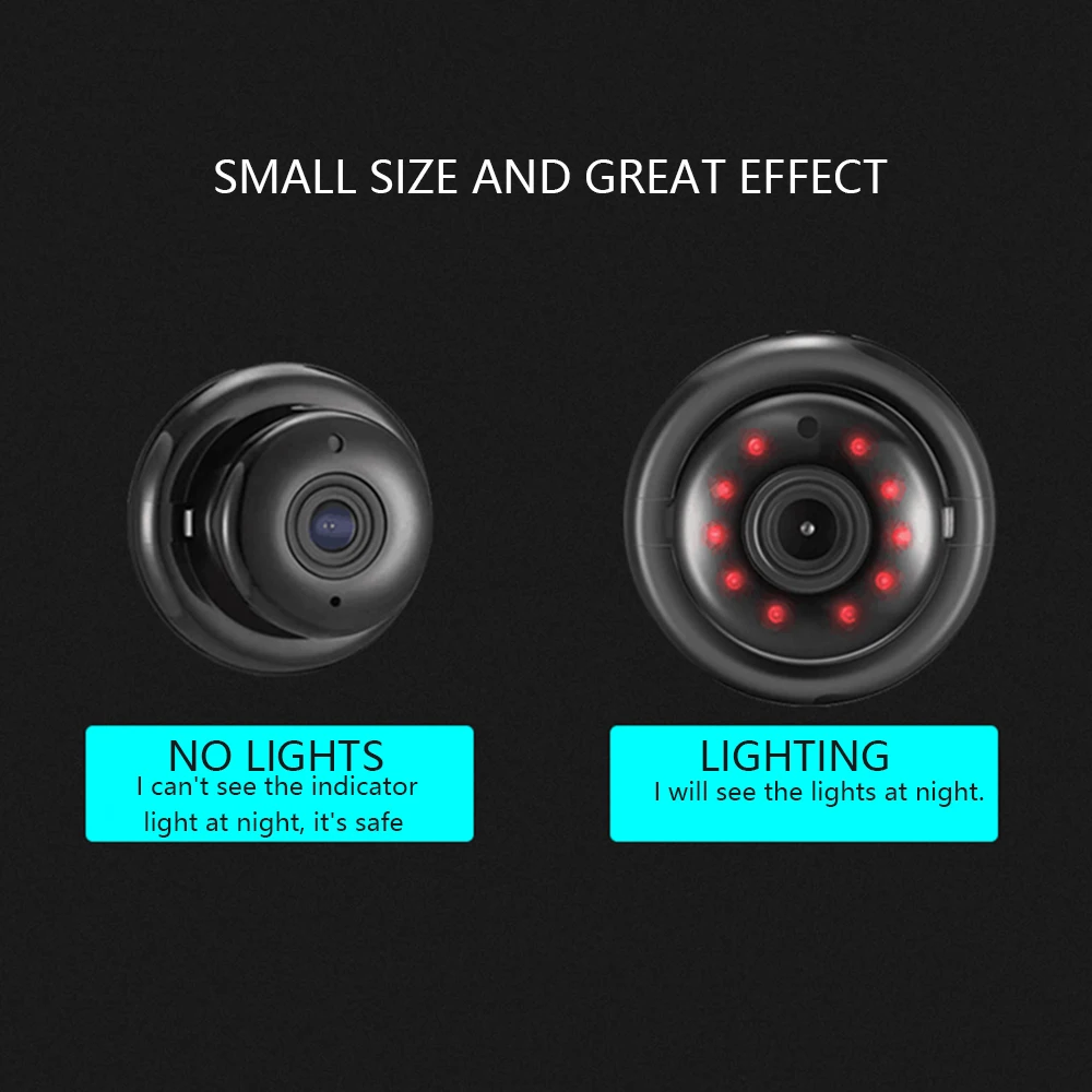 Mini Wifi HD V380 IP Camera Baby Monitor Wireless CCTV Infrared Night Vision Motion Detection 2-Way Audio Motion Tracker