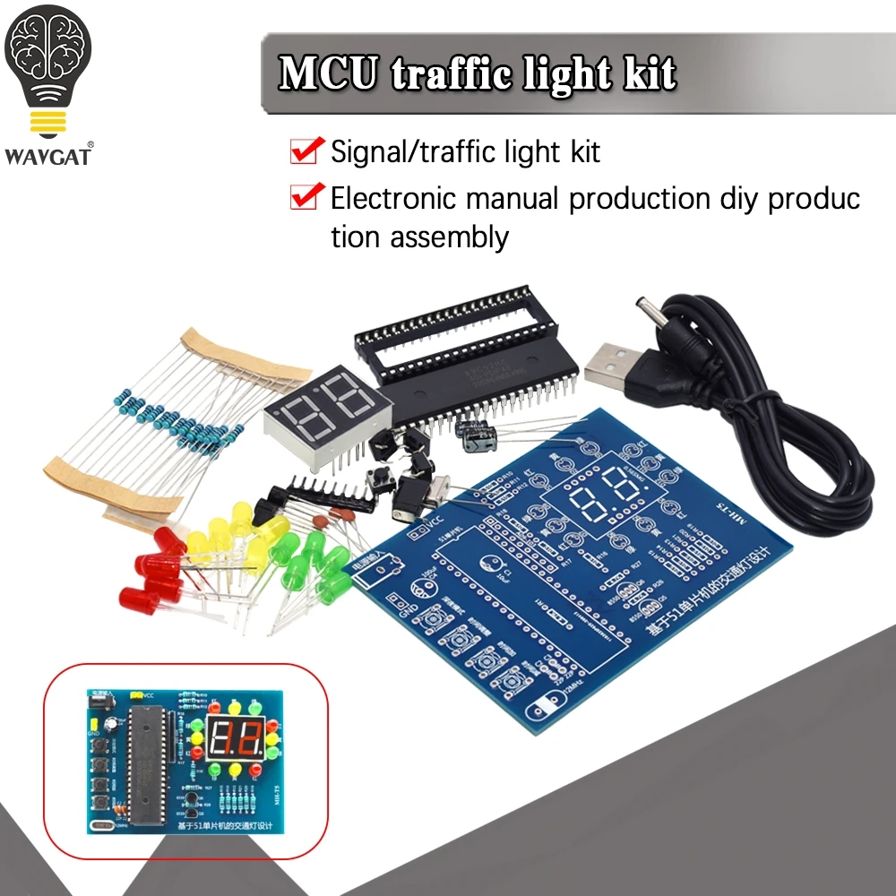 Traffic Light Controller Electronic DIY Kit Electromechanical Skills Training Contest STC89C52 Chip Microcomputer Student lab