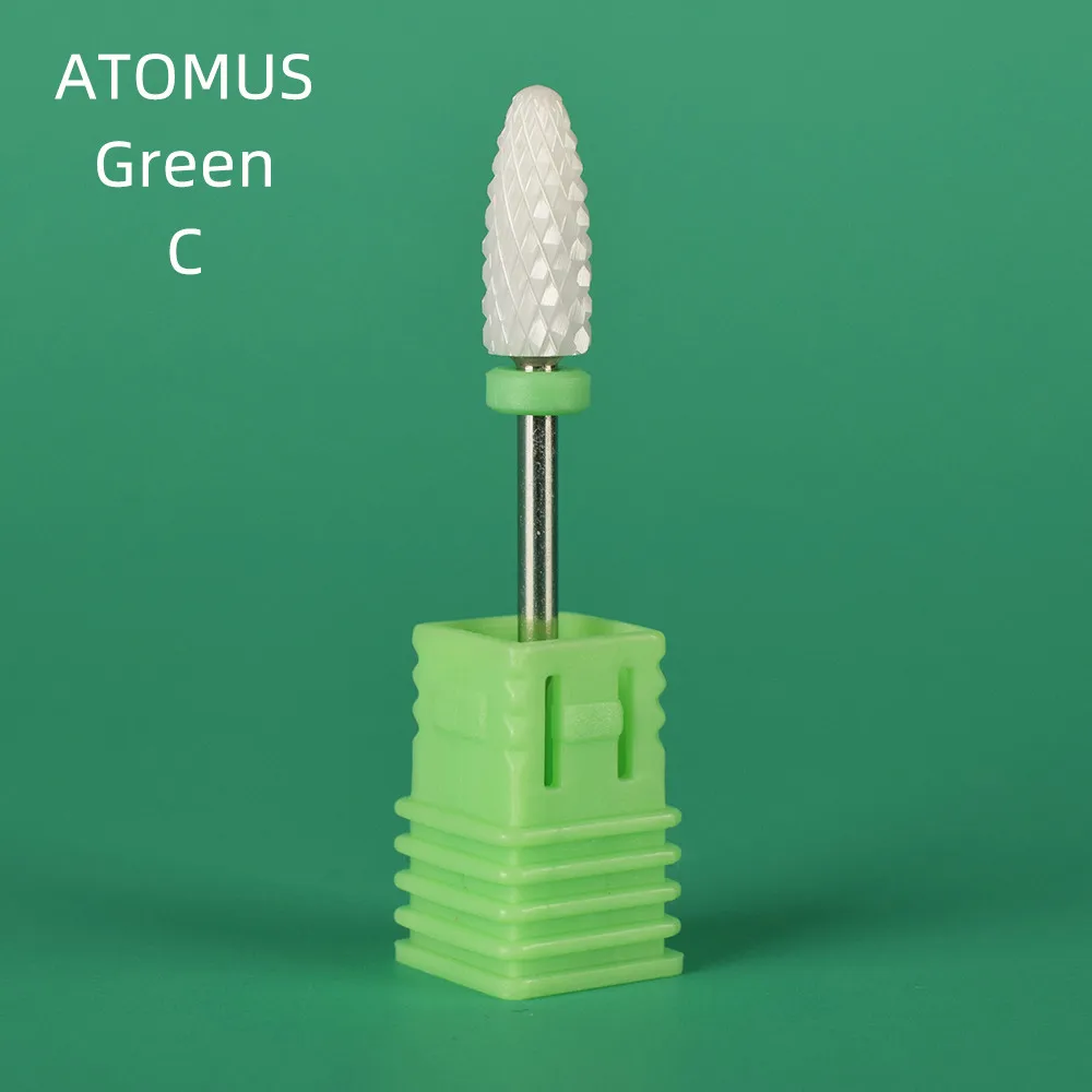 Atomus broca para unha de cerâmica, fresa elétrica para manicure, pedicure, acessórios para arte, remoção de esmalte