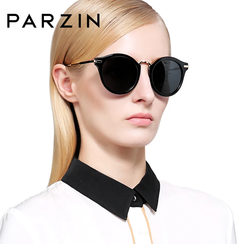 

PARZIN TR90 Sunglasses Women Vintage Brand Designer Built In Metal Sun Glasses Polarized Lunette De Soleil Femme 9871