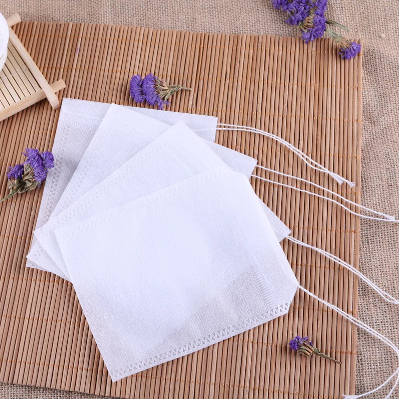 Image 5: 100 pcs/lot sachets de thé filtre sachets en papier passoire à thé infuseur bois cordon sachet de thé pour herbes thé en vrac 3 tailles