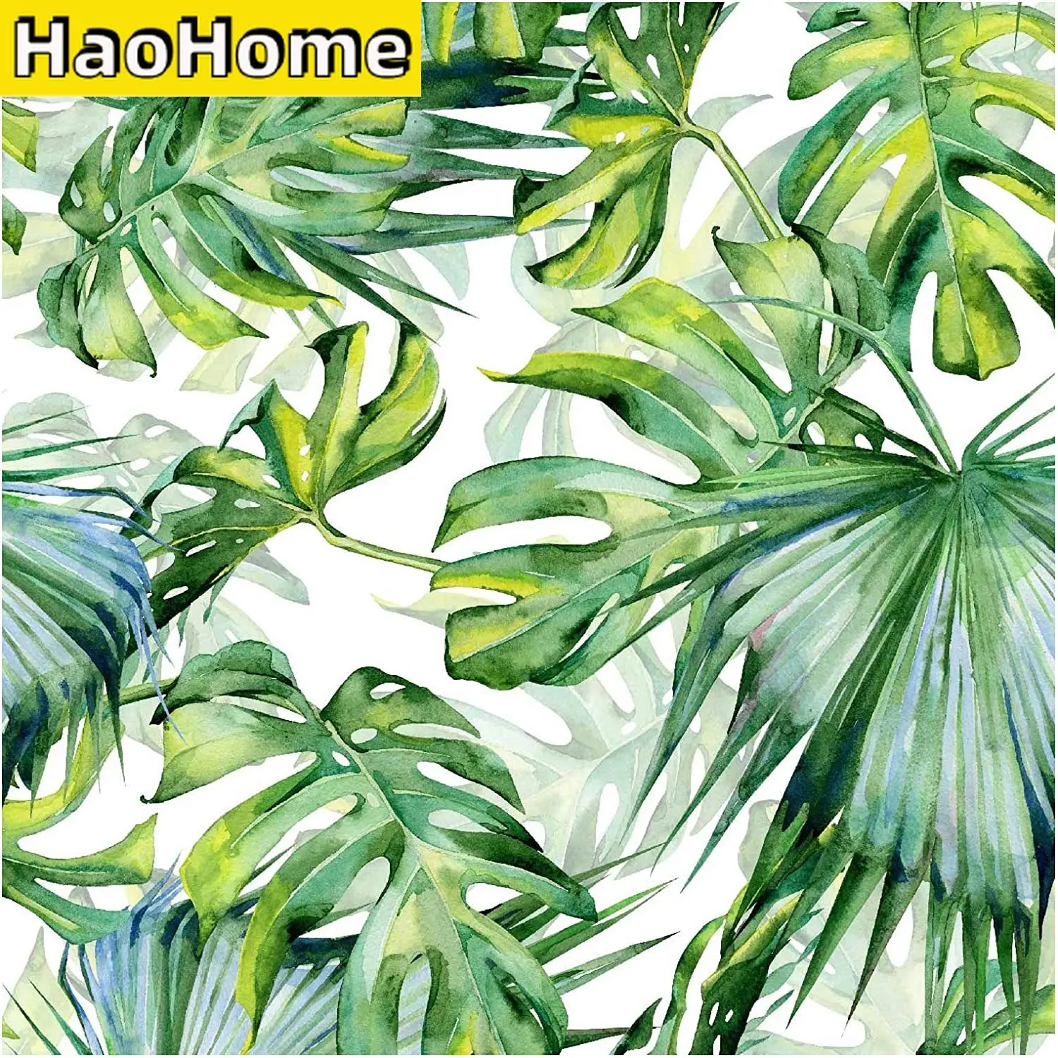 Tropical Palm Leaf Peel and Stick Wallpaper Green Self-Adhesive Prepasted Thickened Waterproof Wallpaper Wall Mural for Decor