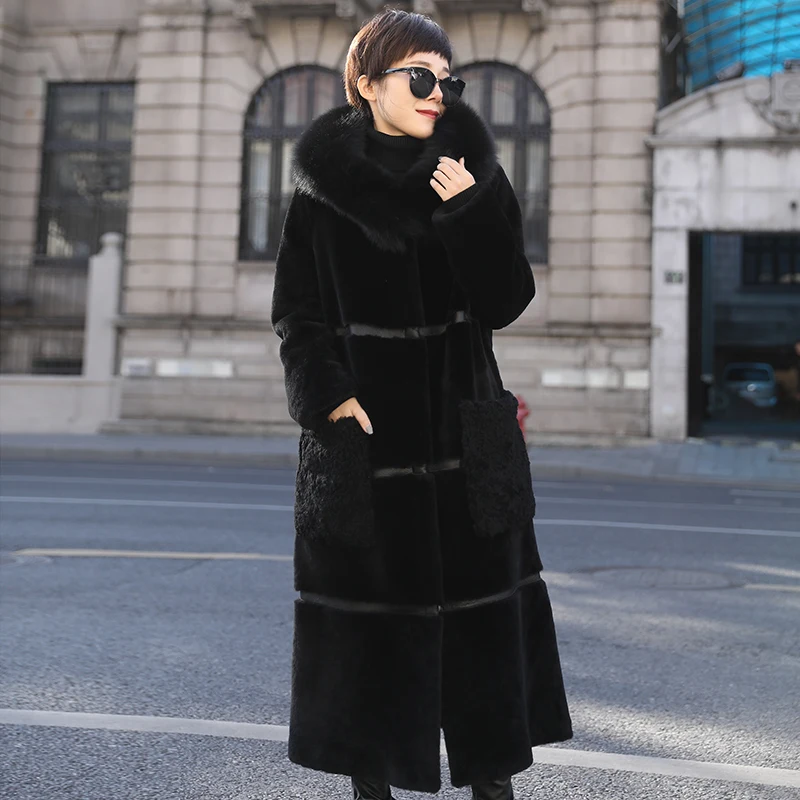 Faced Double Fur Coat Winter Jacket Women Double Side Wear Natural Sheep Shearling Coat Women Real Leather Jacket MY4854                    