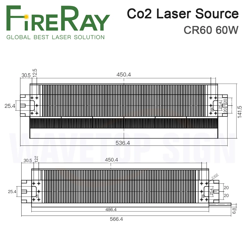 FireRay 60 Вт Co2 лазерный источник лазерный модуль 120 Вт 150 Вт CR60 CR120 CR150 для машины для лазерной маркировки Co2