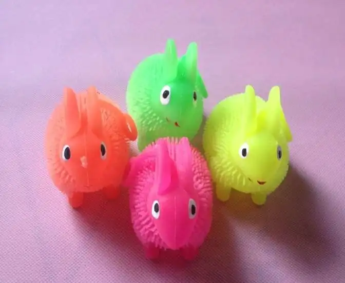 

1pcs luminous toy Flashing Hair Ball Shining Bunny Hair Ball Venting Elastic Ball Children Luminous Toy 2020