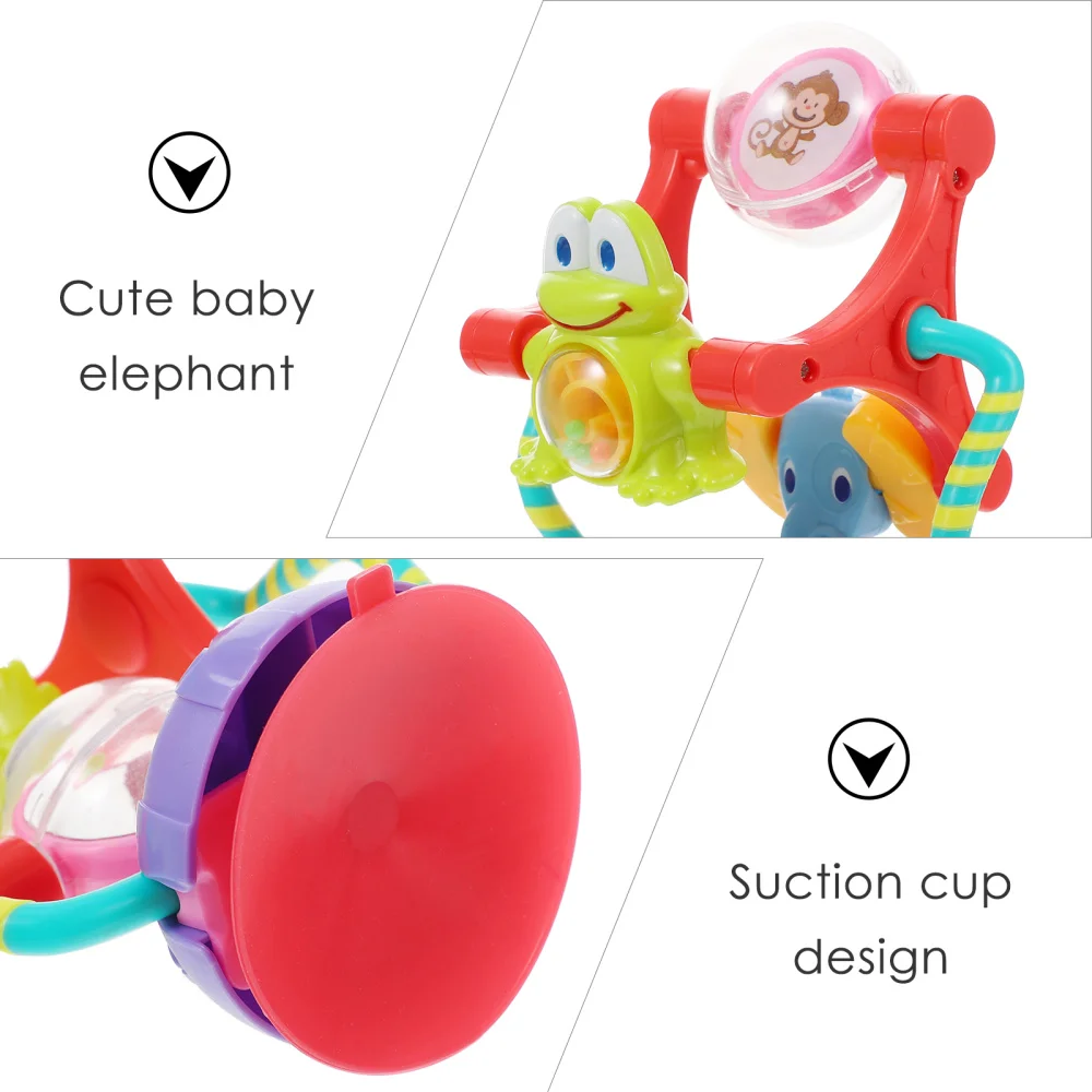 Chaise haute avec roue d'aspiration Interactive, grande tasse à plateau, hochets sensoriels de développement des bébés, activité du nouveau-né, alimentation des tout-petits