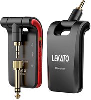 LEKATO WS-60 Wireless Guitar System 2.4GHz Wireless Guitar Transmitter Receiver Stereo 2 in 1 Plugs 6 Channels Guitar Wireless