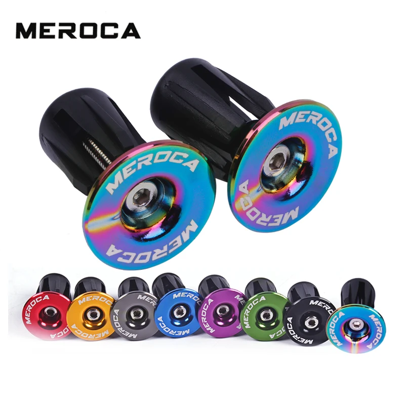 

MEROCA 2Pcs Bicycle Handlebar Plug Aluminum Alloy Expanding Handlebar Cap Road Bike Grip End Plug