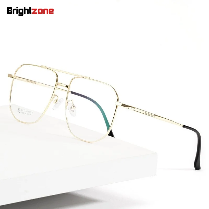 

Full Rim Oversize Pilot Men's Ultra Light Non-magnetic Titanium Spectacle Eyeglass Frame Men's Business Glasses Plus Size Dioptr