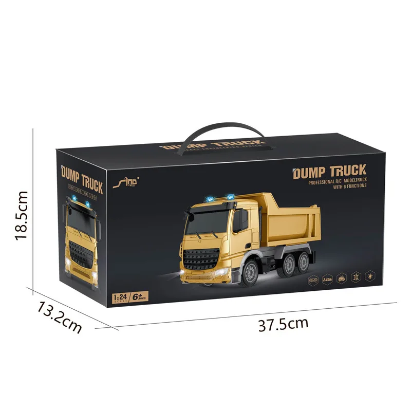 RC Dump Cement Trucks 1:24 Heavy Bulldozer Tractor Model Engineering Car Excavator Radio Controlled Car Toys for Boys Gifts