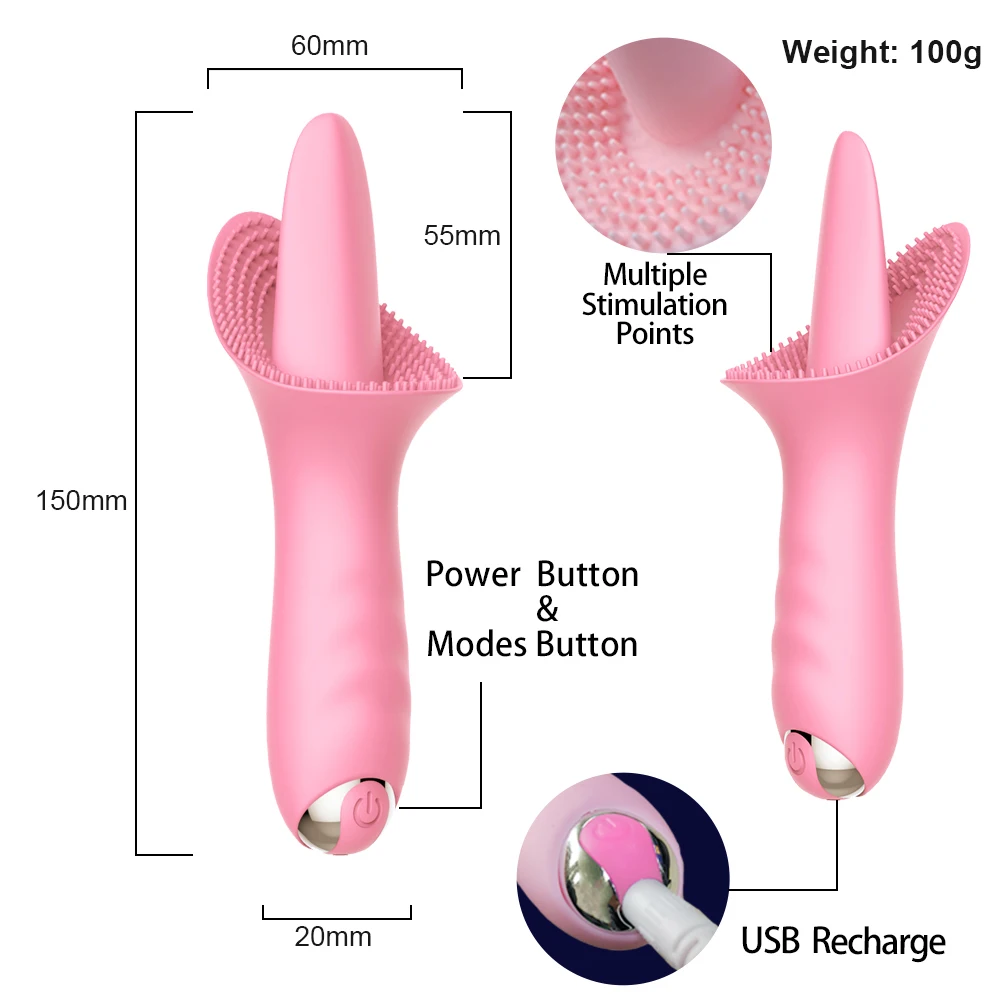 G Spot Clitoral Vibrator Tongue Licking Clit Tickler Adult Sex Toy for Women 10 Modes Vibrating Orgasm Vaginal sex toys massager