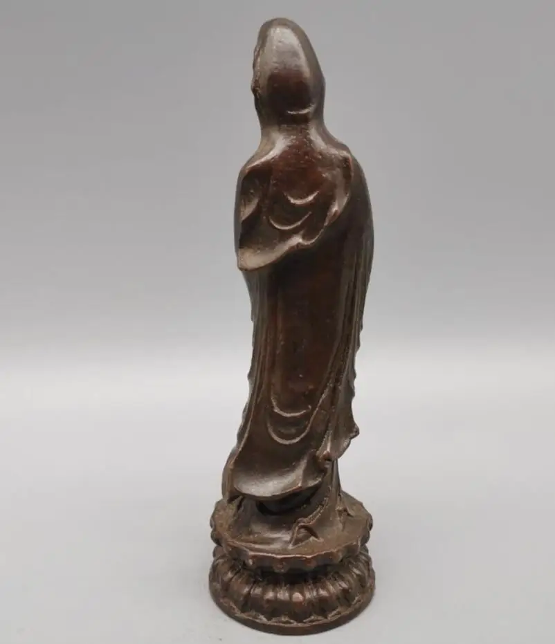 China brass Goddess of mercy bodhisattva small crafts statue