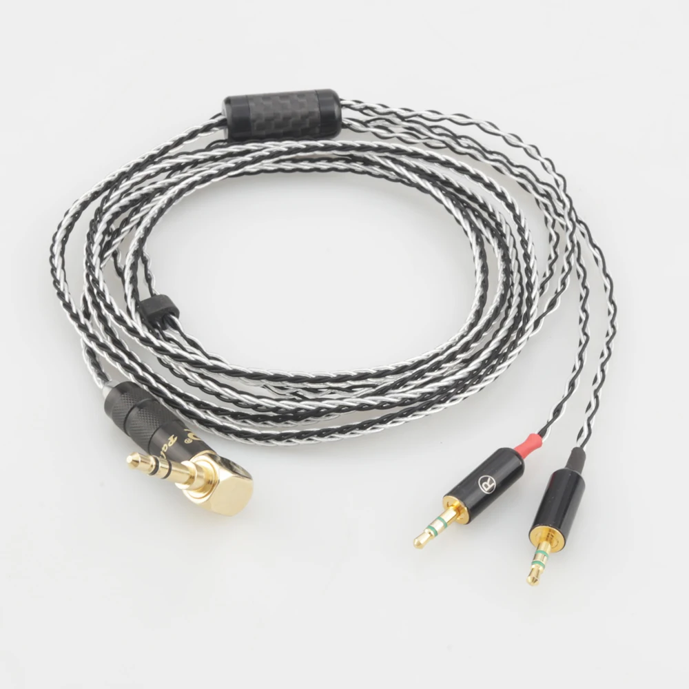 Headphone cable 3.5mm Right angled Male  to Dual 2.5mm Male Compatible with Hifiman HE400S, HE-400I, HE-400i HE560 HE1000