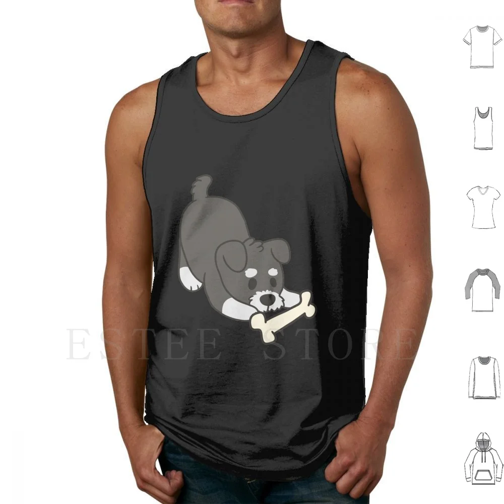 Schnauzer con camisetas sin mangas de hueso, chaleco sin mangas, juguete estándar gigante, marionetas pequeñas, cachorro, perro Doge, Doggo