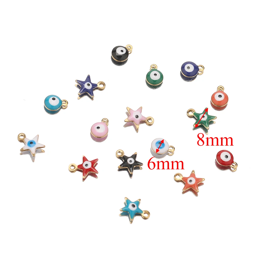 20 Stück Edelstahl Perlen in Goldfarbe mit Sternenmotiv, Charms für DIY Schmuckherstellung, Zubehör für Halsketten, Armbänder, Bastelzubehör – Detail 3