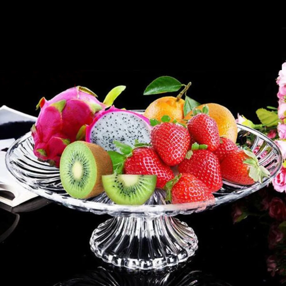 Crystal Fruit Plate Snack Candy Desktop Decorative Dance Party Wedding Christmas Tableware Bread Plate Food Container Snack Tray