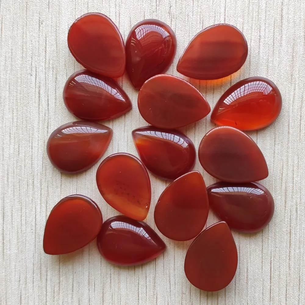 Wholesale 20pcs/lot 25x18mm fashion natural red onyx drop shape CAB CABOCHON stone beads for jewelry accessories making free