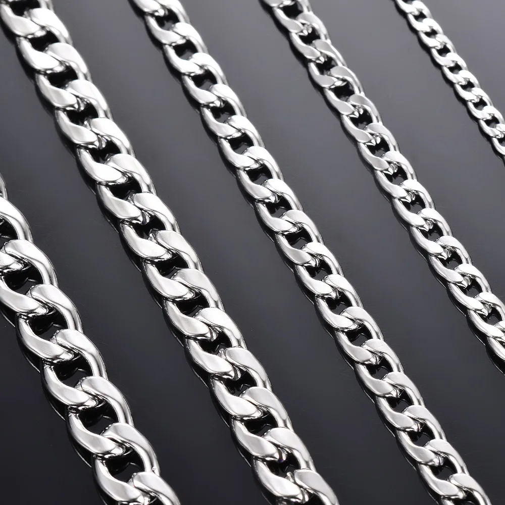 1 Stück Breite 3mm-9,5mm Panzerkette Halskette für Männer und Frauen, Basic Punk Edelstahlkette Choker – Detail 3
