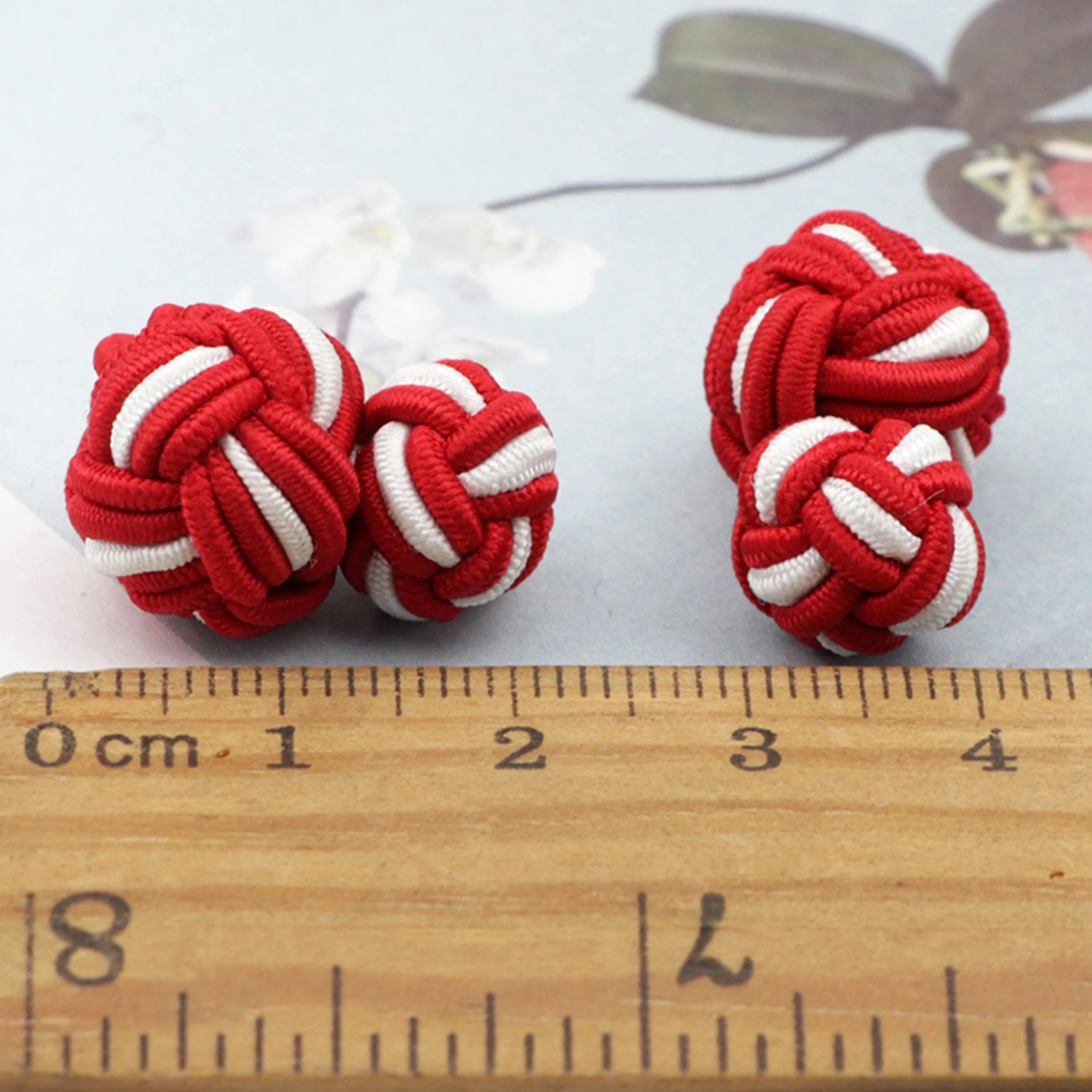 Colorful Double Rope Ball Knot Cufflinks Mixed Color Braided Handmade Elastic Upscale Men\'s Classic Silk Cuff Links For Men Gift