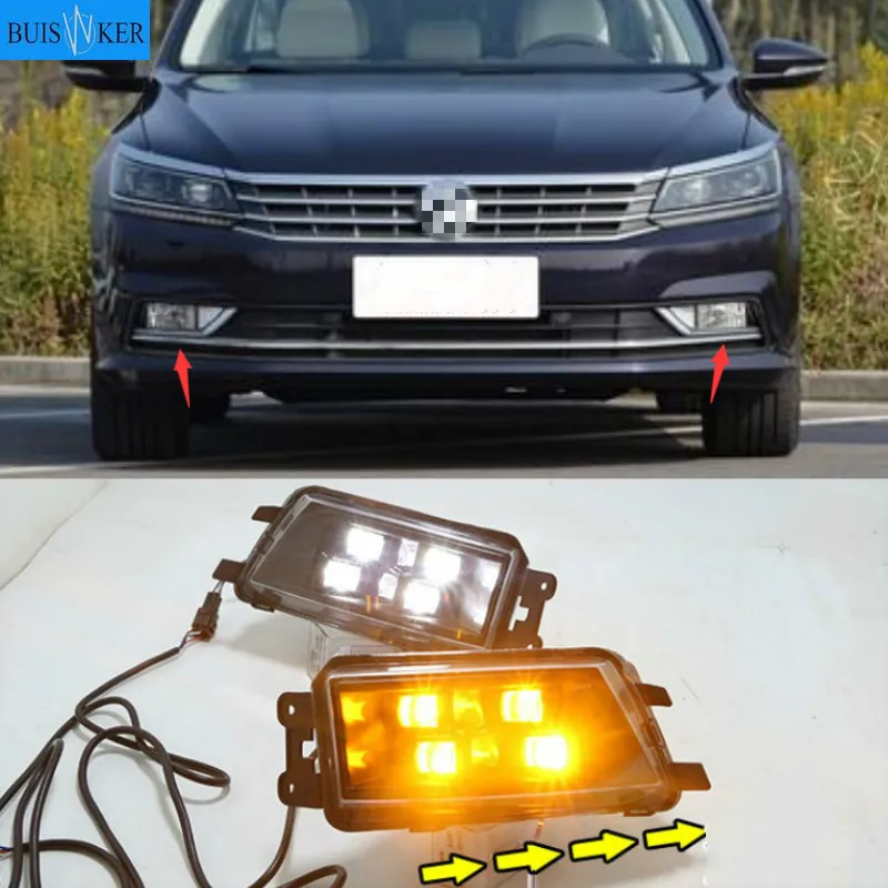 

2Pcs For Volkswagen VW Passat 2016-2018 Fog Lamp Car LED DRL Daytime Running Light