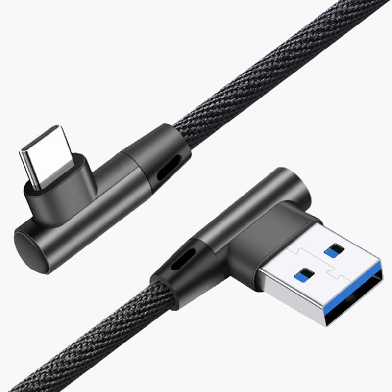 5A USB Tipo-C Cabo de Carga Rápida PD 3.0 Para xiaomi 14 13 12 Poco F3 X3 Pro Redmi K50 K40 K60 Cabo de cotovelo para Huawei P50 P40 P60 P30 pro