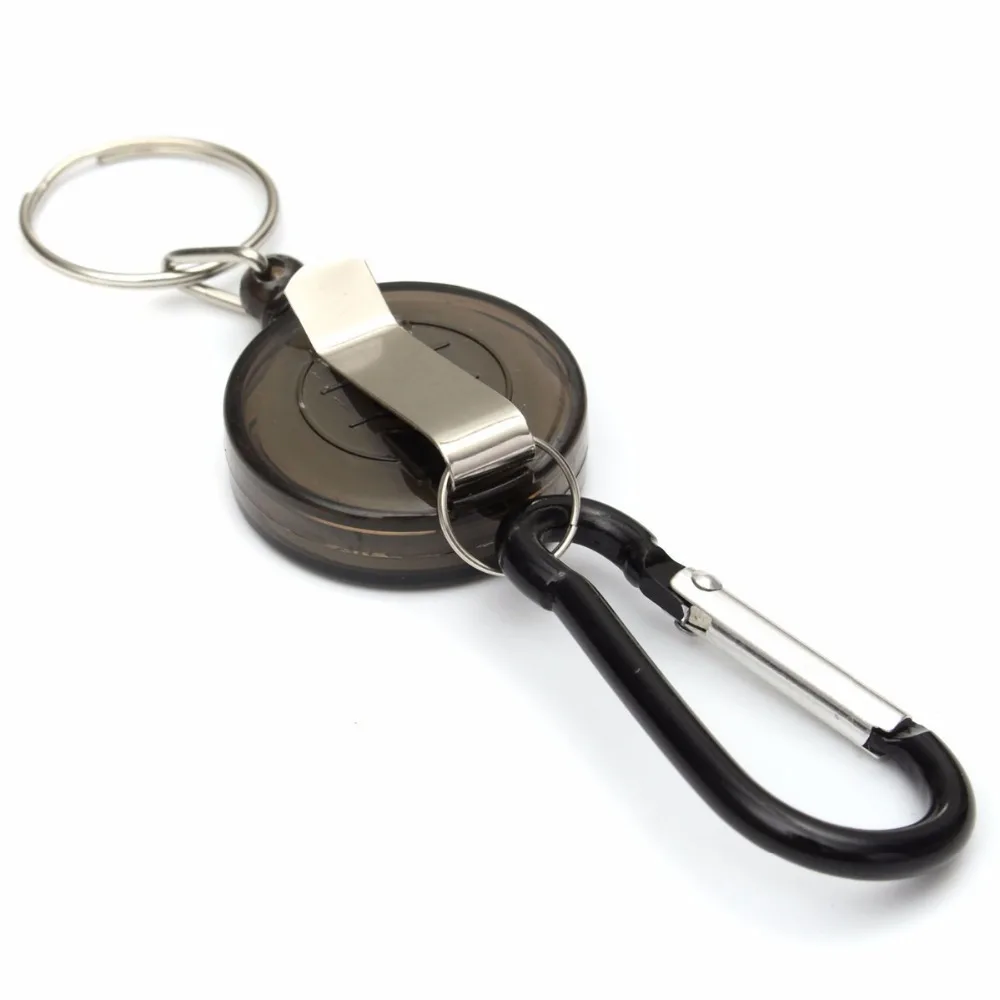 Carrete de insignia multifuncional, llavero retráctil de retroceso, Soporte para tarjeta de identificación, Cordón de Acero, 6 colores dulces