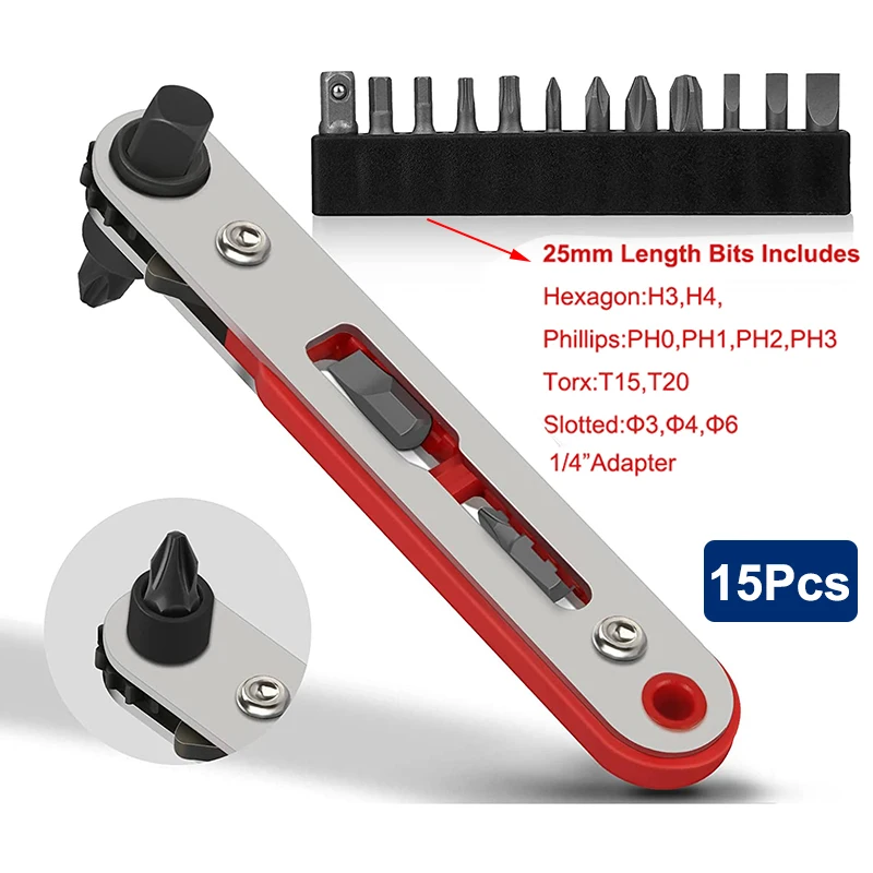 1/4 Inch Drive Socket Ratel Schroevendraaier Set Verstelbare Momentsleutel 90 Graden Mini Ratelsleutel Handvat Tool