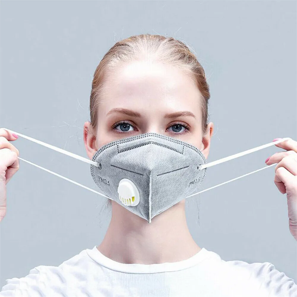 10-50pcs Gray Anti Dust Mask PM2.5 Activated Carbon Filter Face Mouth Masks Reusable PPE Mouth Cover Anti Fog Haze Respirator