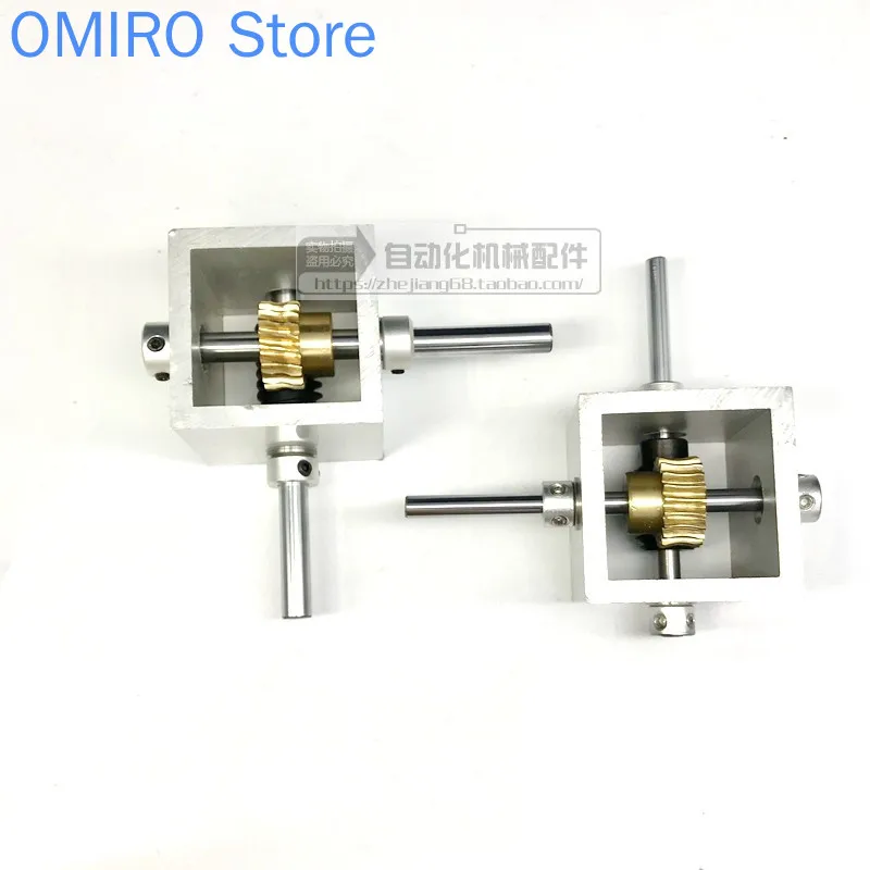 Worm Gear Reducer Small Gearbox 90 Degree Right Angle Reversing Gearbox 1:10 1:20 Corner Gear