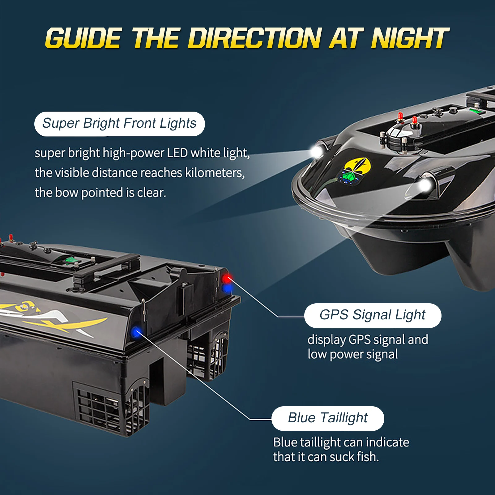 Imagem -05 - Gps rc Fish Bait Boat Barco de Pesca Inteligente Controle Remoto Fish Finder Carga 8kg 600m