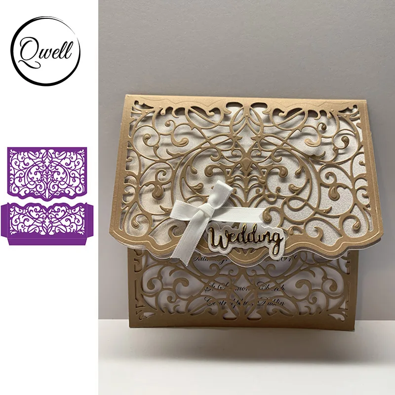 QWELL рамка кружевная отделка для карточек металлические режущие штампы для скрапбукинга и изготовления карточек тиснение ремесло Новинка 2019 высечки