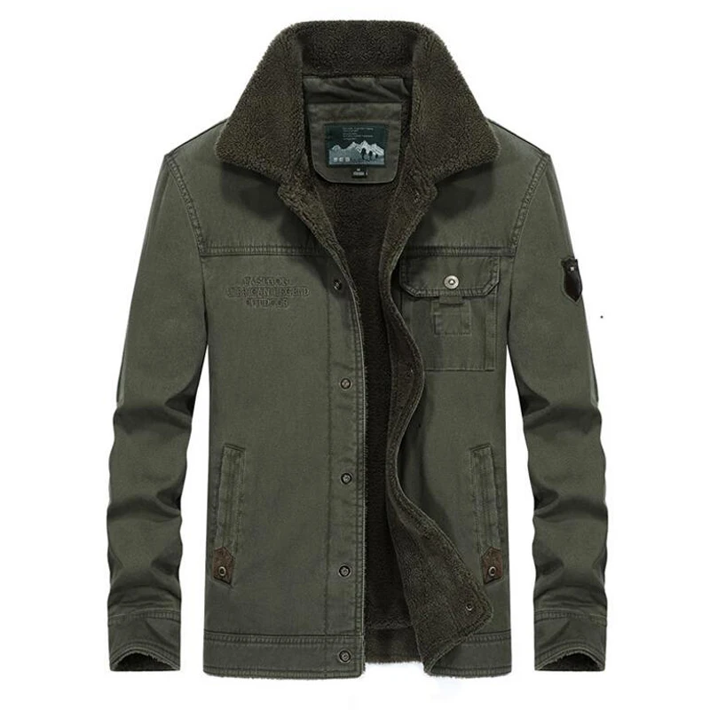 

Winter Jacket Men Parkas Coat Thick Warm Coat Men Windbreaker Military Fleece Wool Liner Casual Loose Parka Men Big Size M-5XL
