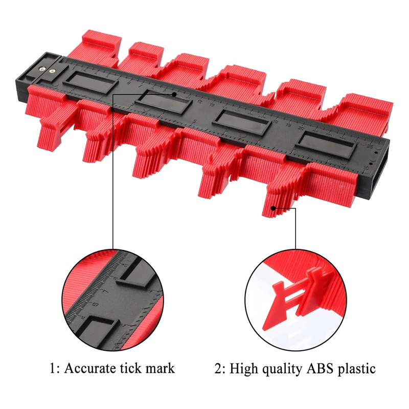 12/25cm Shape Gauge Copier Contour Scale Plate Plastic Contour Copier Multifunctional Contour Measurement Wood Marking Tool